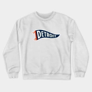 Detroit Pennant - White Crewneck Sweatshirt